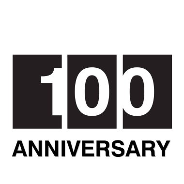100 Yıl Yıldönümü Kutlama Şablonu Tasarım İllüstrasyonu