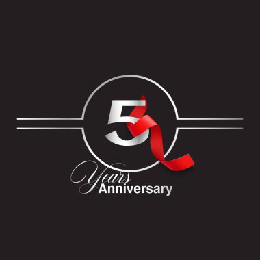 5. Yıldönümü Kutlama Vektör Şablonu Tasarım İllüstrasyonu