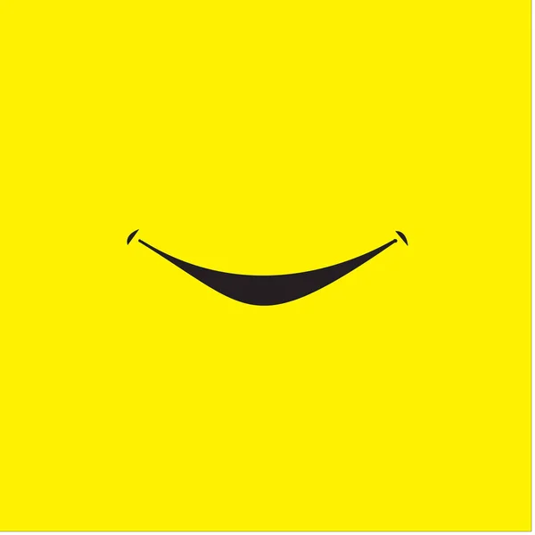 Design Modelo Ícone Sorriso Logotipo Vetor Emoticon Sorridente Fundo Amarelo — Vetor de Stock