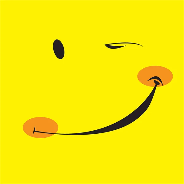 Дизайн Шаблонів Піктограм Посмішки Векторний Логотип Усміхненого Емоцій Жовтому Тлі — стоковий вектор
