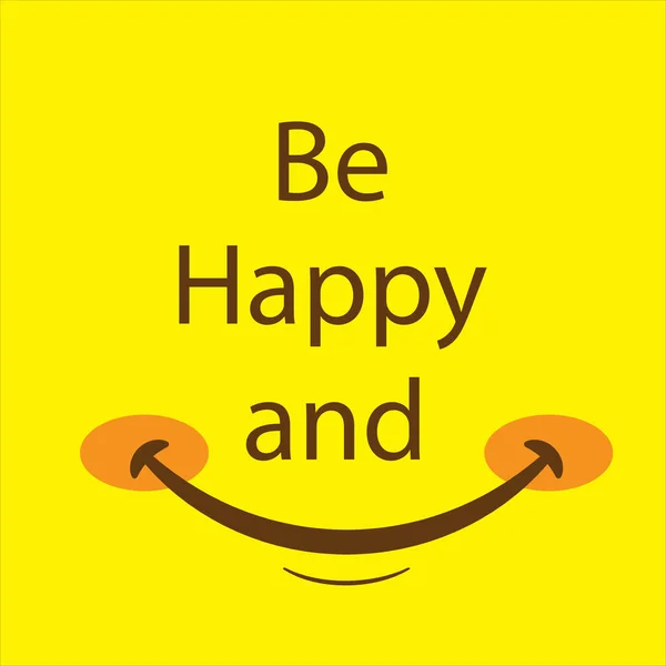 スマイルアイコンテンプレートデザイン 黄色の背景に笑みを浮かべて感情ベクトルのロゴ フェイスラインアートスタイル — ストックベクタ