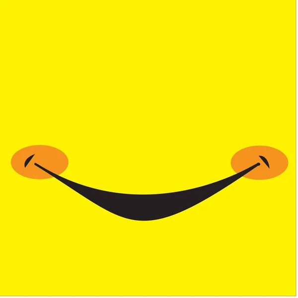 Smile Icon Tempate Design Логотип Вектора Смайлика Желтом Фоне Линейный — стоковый вектор