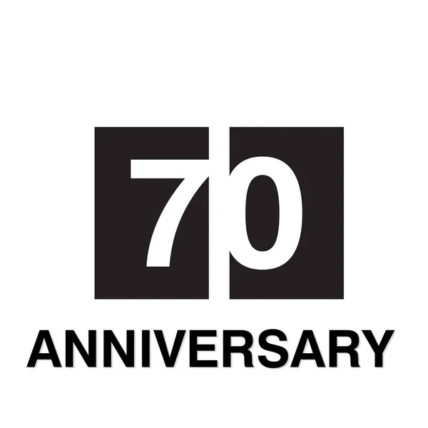 70周年記念ベクトルテンプレートデザインイラスト — ストックベクタ