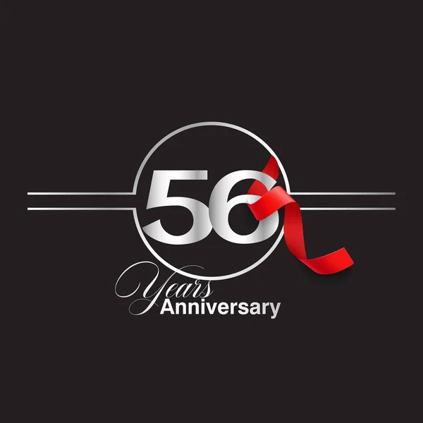 56周年記念ベクトルテンプレートデザインイラスト — ストックベクタ