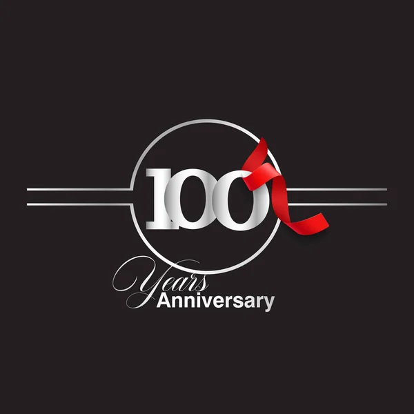 100周年記念ベクトルテンプレートデザインイラスト — ストックベクタ