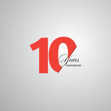 10. Yıldönümü Vektör Şablonu Tasarım Çizimi