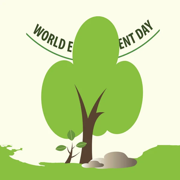 Concepto Día Mundial Del Medio Ambiente Papel Corte Diseño Ecológico — Archivo Imágenes Vectoriales