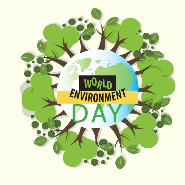 Concepto Día Mundial Del Medio Ambiente Papel Corte Diseño Ecológico — Vector de stock