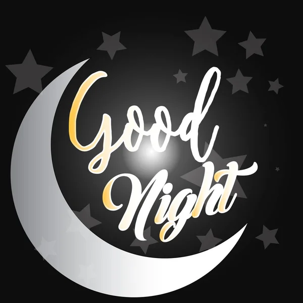 Bonne Nuit Logo Design Vecteur — Image vectorielle