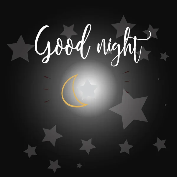 Bonne Nuit Logo Design Vecteur — Image vectorielle