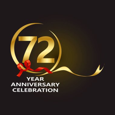 72 Yıl Yıldönümü Vektör Şablonu Çizimi