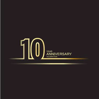 10. Yıldönümü Vektör Şablonu Tasarım Çizimi