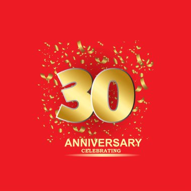 30 Yıl Yıldönümü Vektör Şablon Tasarımı Çizimi