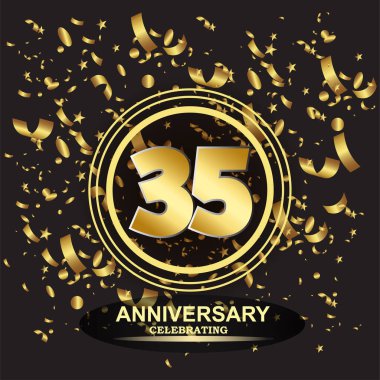 35. Yıldönümü logo şablonu vektörü