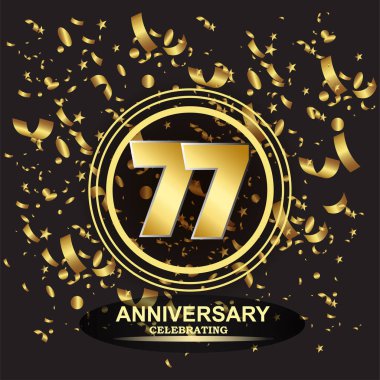 77 yıllık logo şablonu vektörü