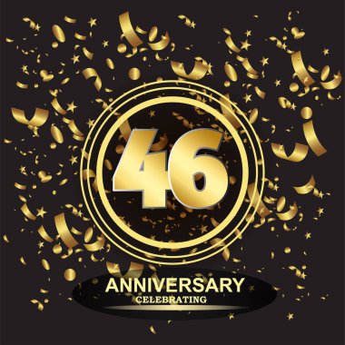46. Yıldönümü logo şablonu vektörü