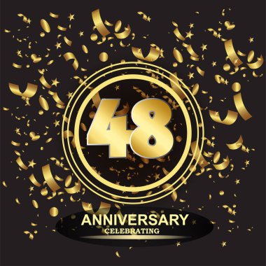 48 yıllık logo şablonu vektörü