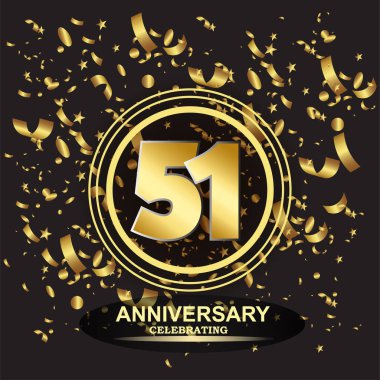 51. Yıldönümü logo şablonu vektörü