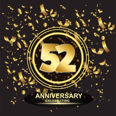 52. Yıldönümü logo şablonu vektörü