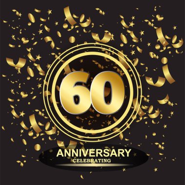 60. Yıldönümü logo şablonu vektörü
