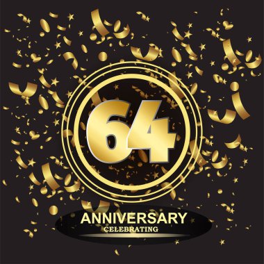 64. Yıldönümü logo şablonu vektörü
