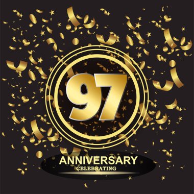 97 yıllık logo şablonu vektörü