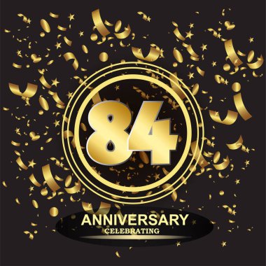 84. Yıldönümü logo şablonu vektörü