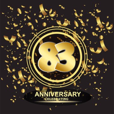 83. Yıldönümü logo şablonu vektörü