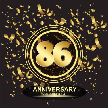 86. Yıldönümü logo şablonu vektörü