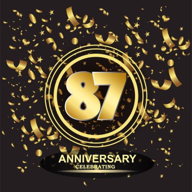87 yıllık logo şablonu vektörü