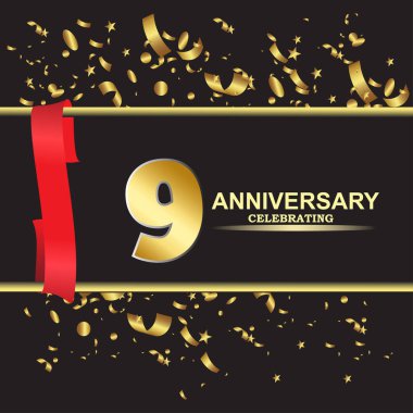 9. yıl dönümü logo şablonu vektörü