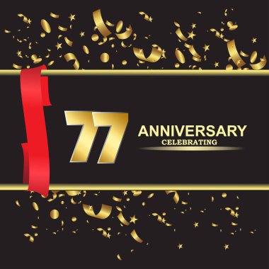 77 yıllık logo şablonu vektörü