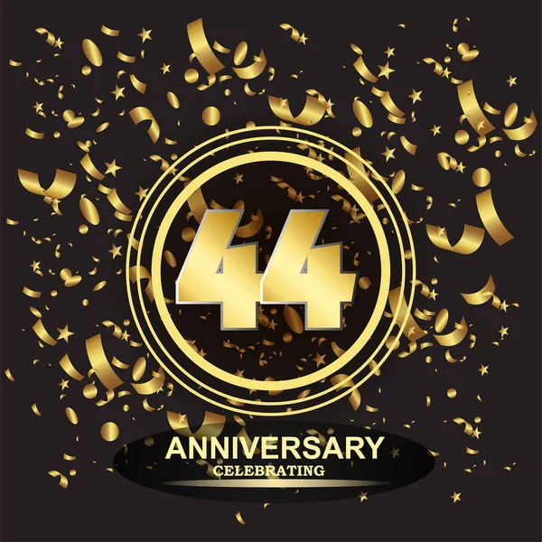 44. Yıldönümü logo şablonu vektörü