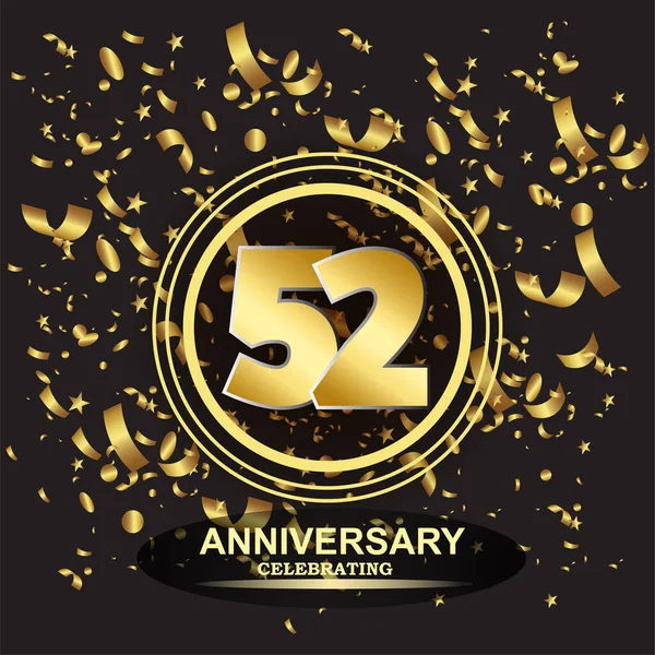 52. Yıldönümü logo şablonu vektörü