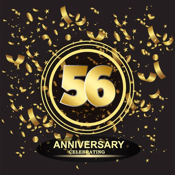 56. Yıldönümü logo şablonu vektörü