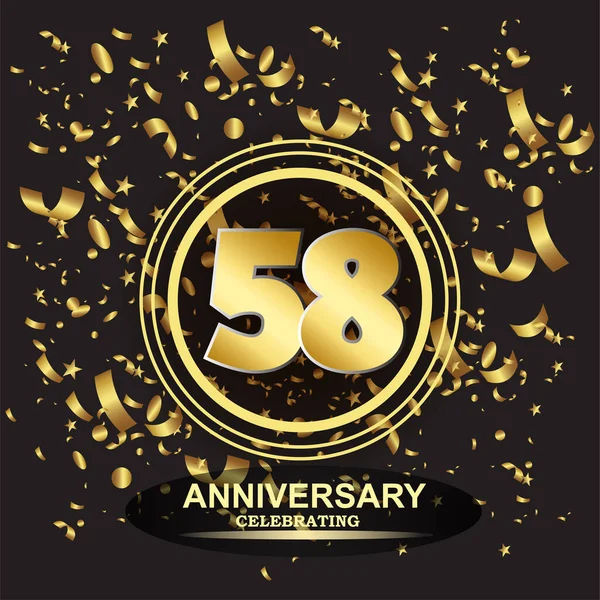 58 yıllık logo şablonu vektörü