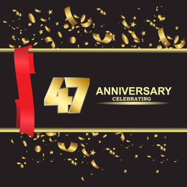 47. Yıldönümü logo şablonu vektörü