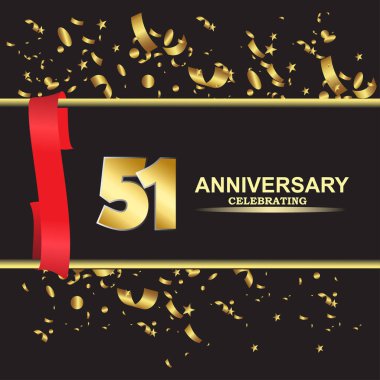 51. Yıldönümü logo şablonu vektörü