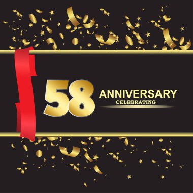 58 yıllık logo şablonu vektörü