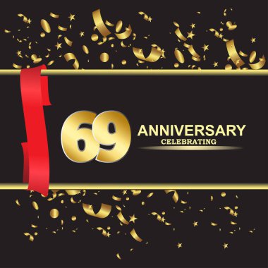 69. Yıldönümü logo şablonu vektörü