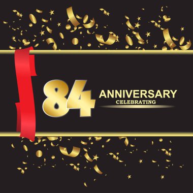 84 Yıl Yıldönümü Vektör Şablonu Tasarım Çizimi