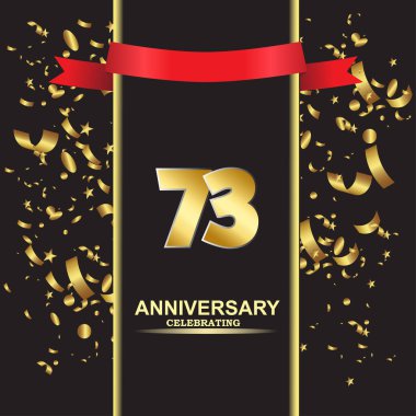 73 Yıl Yıldönümü Vektör Şablon Tasarımı Çizimi