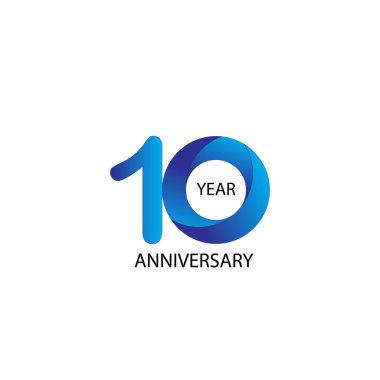 10. Yıldönümü Vektör Şablonu Tasarım Çizimi