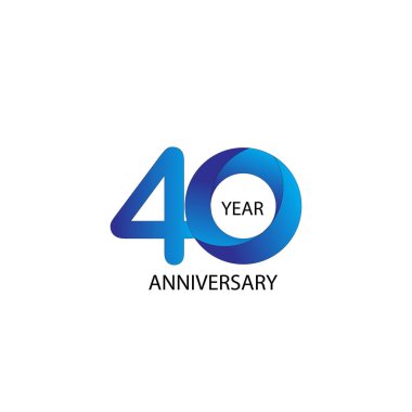 40 Yıl Yıldönümü Vektör Şablon Tasarımı Çizimi