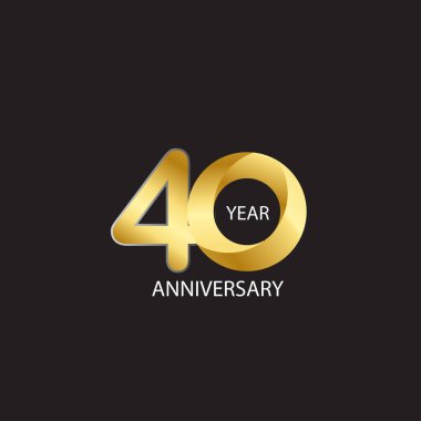 40 Yıl Yıldönümü Vektör Şablon Tasarımı Çizimi