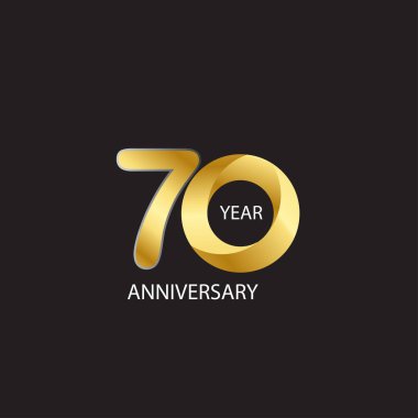 70 Yıl Yıldönümü Vektör Şablonu Tasarım Çizimi