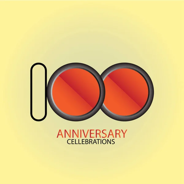 100 Aniversario Vector Plantilla Diseño Ilustración — Archivo Imágenes Vectoriales