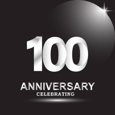 100 yıllık logo vektör şablonu. Pankart, tebrik kartı ya da yazdırma için tasarım