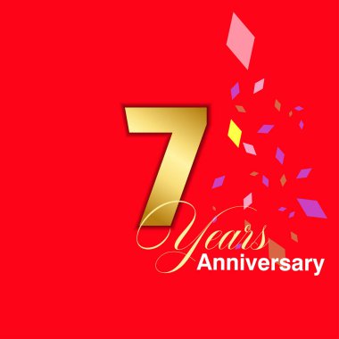 7. Yıldönümü Kutlama Şablonu Tasarım İllüstrasyonu