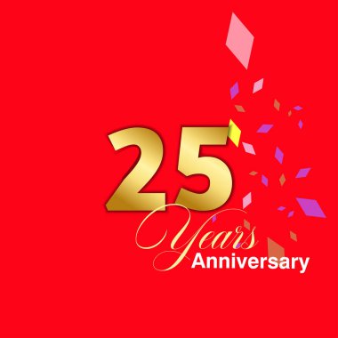 25 Yıl Yıldönümü Kutlama Vektör Şablonu Tasarım İllüstrasyonu